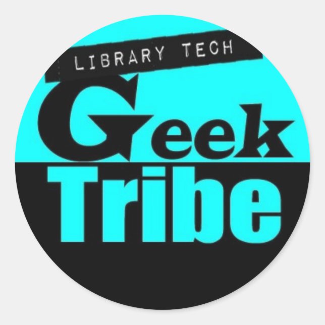 Sticker Rond Tribu des Geeks de la technologie de bibliothèque (Devant)