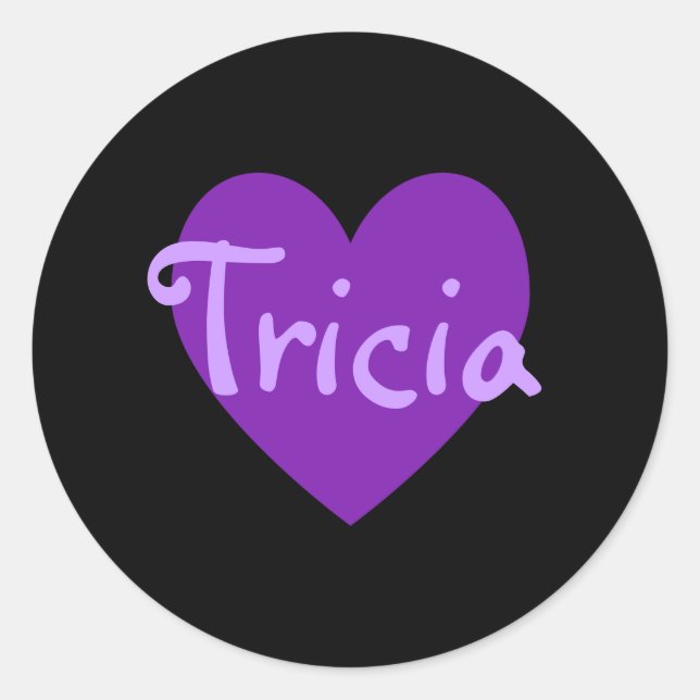 Sticker Rond Tricia en violet (Devant)