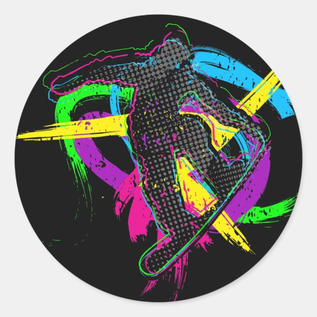Sticker Rond Trick de snowboard (Devant)