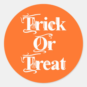 Sticker Rond Trick éffrayant ou traiter Cobweb Letters