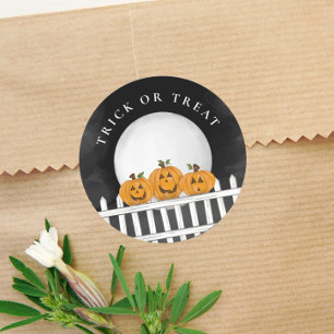 Sticker Rond Trick Halloween Ou Traiter Éffrayant Ghost Cute Fa