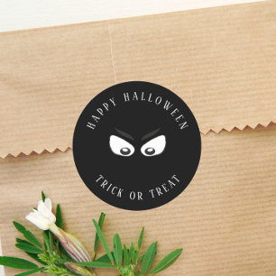 Sticker Rond Trick Halloween Ou Traiter Éffrayant Ghost Cute Fa