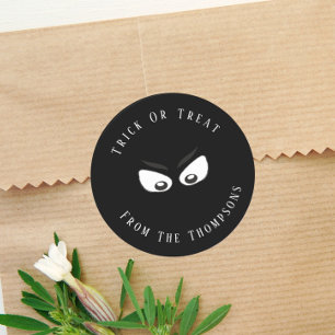 Sticker Rond Trick Halloween ou traiter Ghost Éffrayant Cute Fa