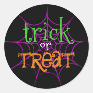 Sticker Rond Trick or Treat Funny Halloween