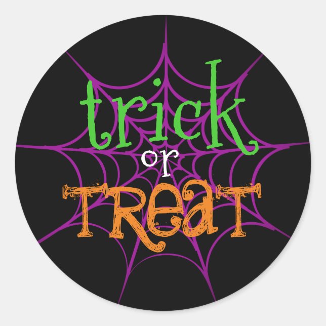 Sticker Rond Trick or Treat Funny Halloween (Devant)