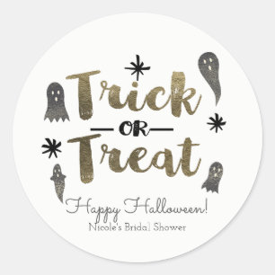 Sticker Rond Trick or Treat Ghost Chic Halloween Party Favorise