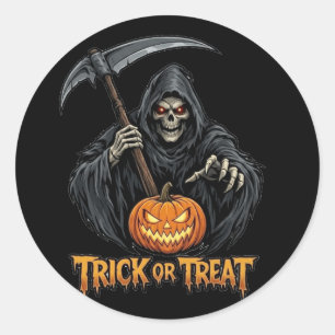 Sticker Rond Trick or Treat Halloween