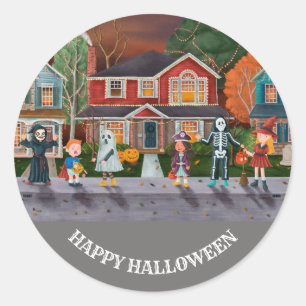 Sticker Rond Trick or Treat, Happy Halloween