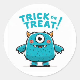 Sticker Rond Trick or Treat ! - Monstre #2