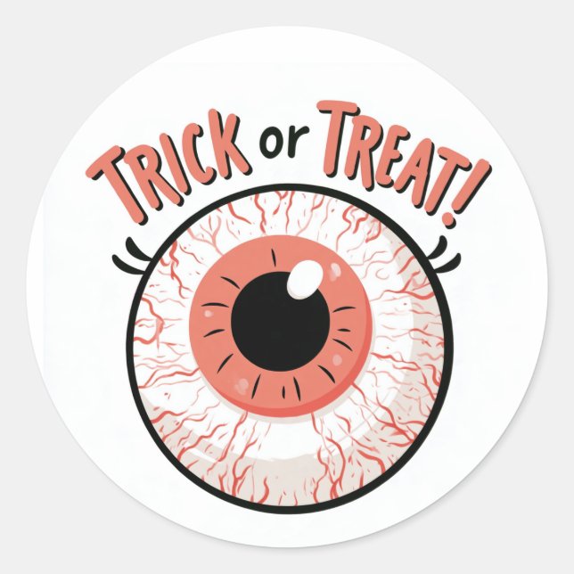 Sticker Rond Trick or Treat ! - Œil (Devant)