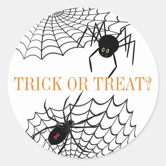 Sticker Rond Trick or Treat Spiders ID214 (Devant)