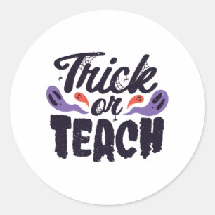 Sticker Rond Trick ou enseigner Haloweens