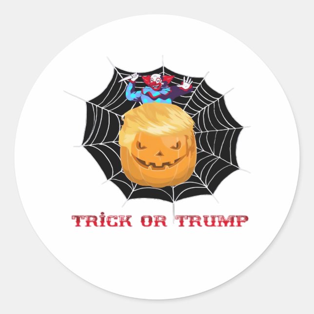 Sticker Rond Trick Ou Halloween Clown effrayant (Devant)