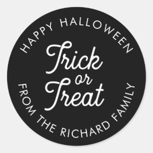 Sticker Rond Trick ou traitement Halloween personnalisé