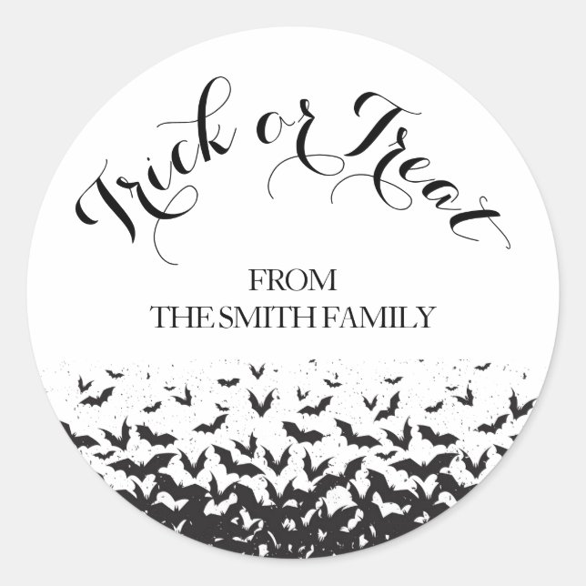 Sticker Rond Trick ou traitement personnalisé Halloween (Devant)