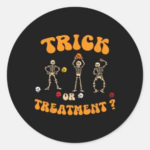 Sticker Rond Trick Ou Traitement Physique Thérapie Squelette Pt