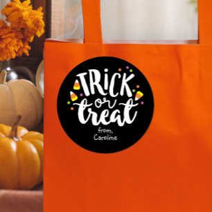 Sticker Rond Trick ou traiter Halloween Candy Corn Cute Favoris