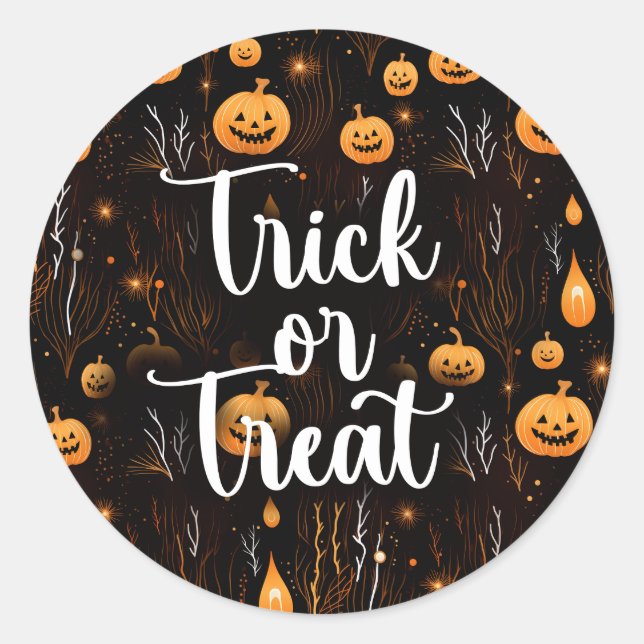Sticker Rond Trick ou Treat Halloween (Devant)