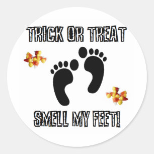 Sticker Rond Trick Ou Treat, Sentez Mes Pieds
