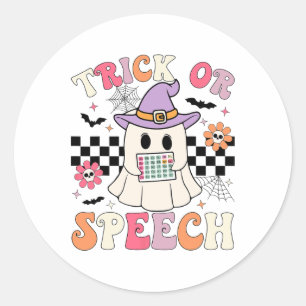 Sticker Rond Trick Ou Voix Retro Slp Halloween Thérapie De La P