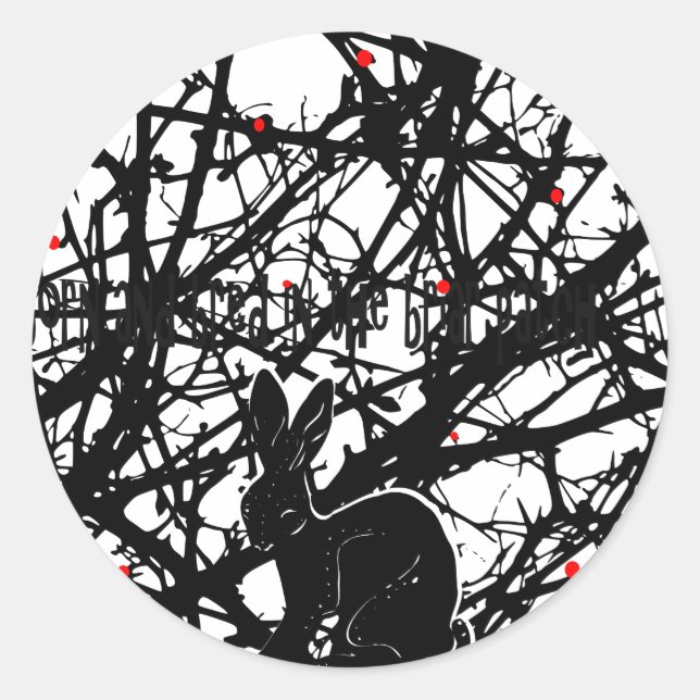 Sticker Rond Trickster Rabbit en Briar Patch (Devant)