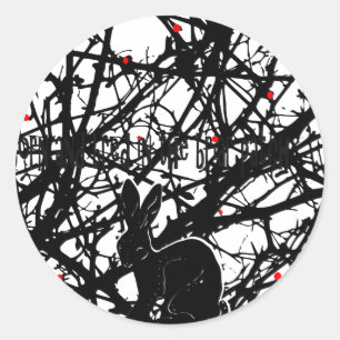 Sticker Rond Trickster Rabbit en Briar Patch