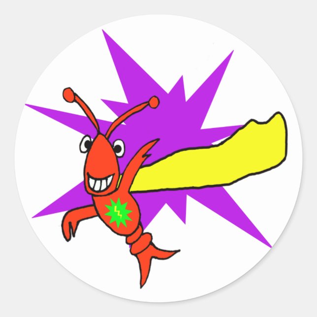 Sticker Rond Tricolore (homard) Superhero (Devant)