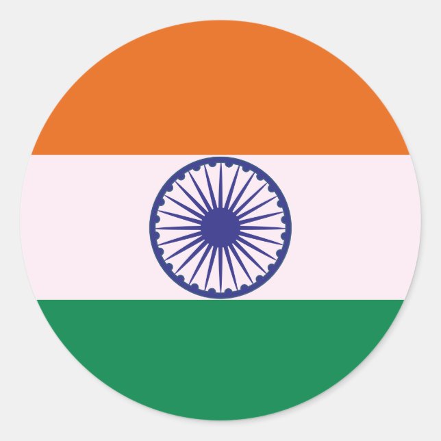 Sticker Rond Tricolore indien Tiranga (Devant)