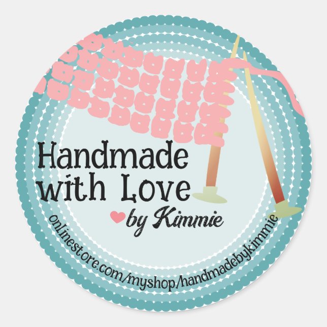 Sticker Rond Tricot aiguilles tricot foulard tricot fils tricot (Devant)