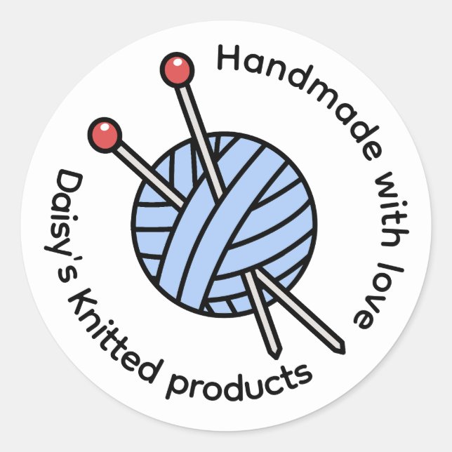 Sticker Rond Tricot artisanal personnalisé (Devant)