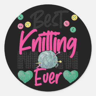 Sticker Rond Tricot Crochet Knit Happer Knitter