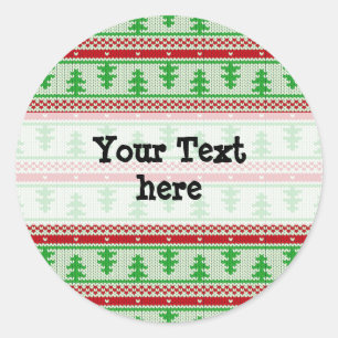 Sticker Rond Tricot de Noël sans couture motif 2 + vos idées