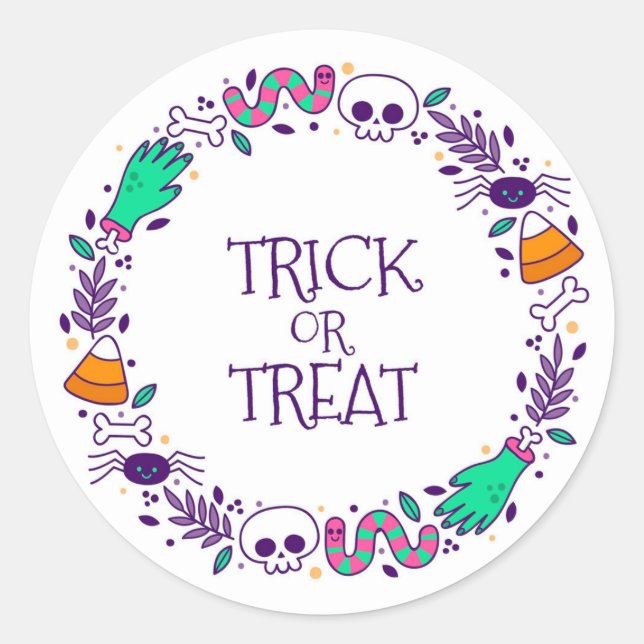 Sticker Rond Tricoter ou traiter (Devant)