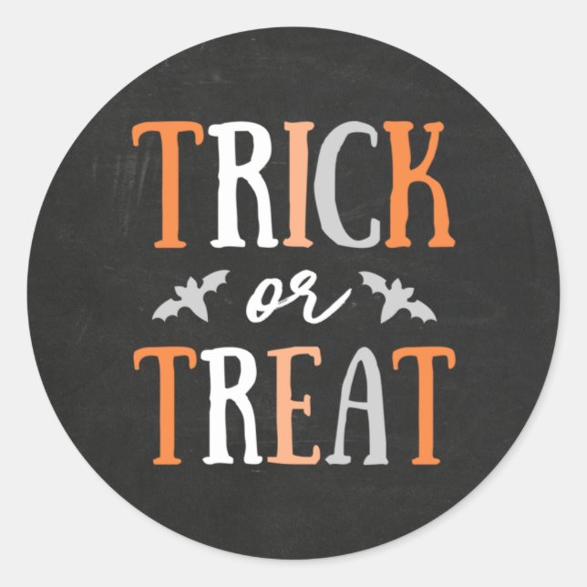 Sticker Rond Tricoter ou traiter | Halloween (Devant)