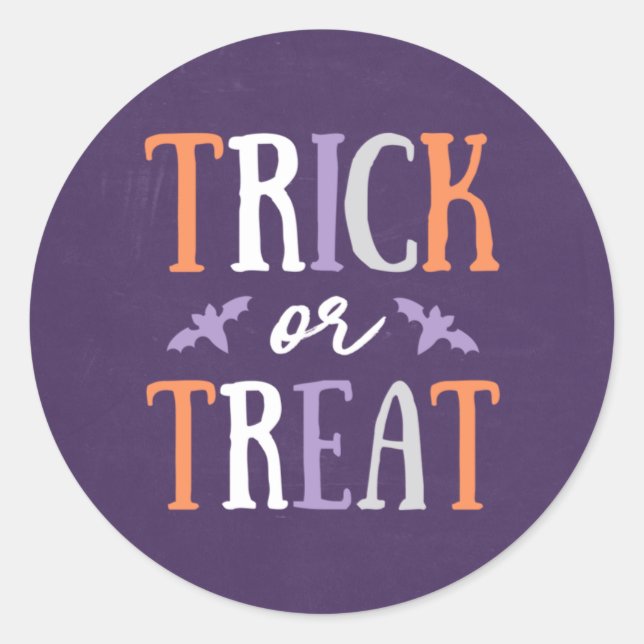 Sticker Rond Tricoter ou traiter | Halloween (Devant)