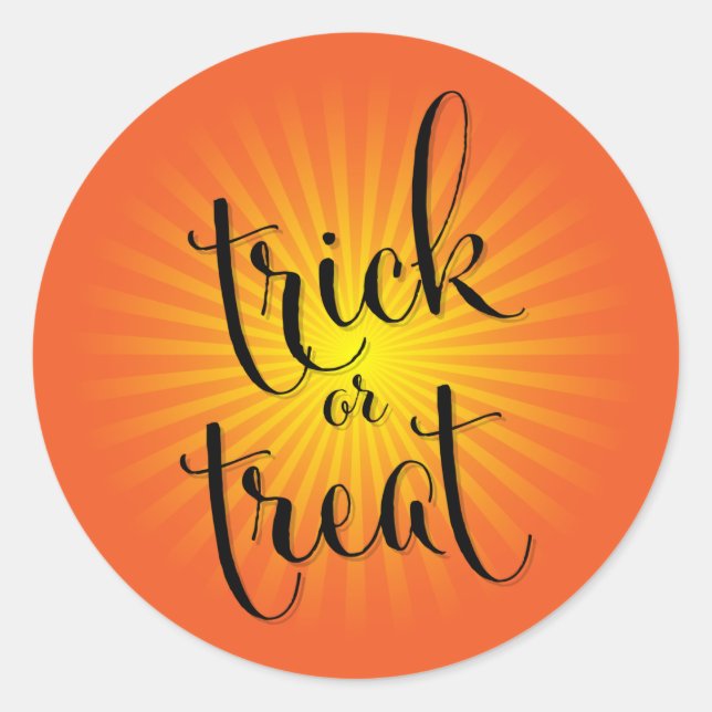 Sticker Rond Tricoter ou traiter Halloween Typographie moderne (Devant)