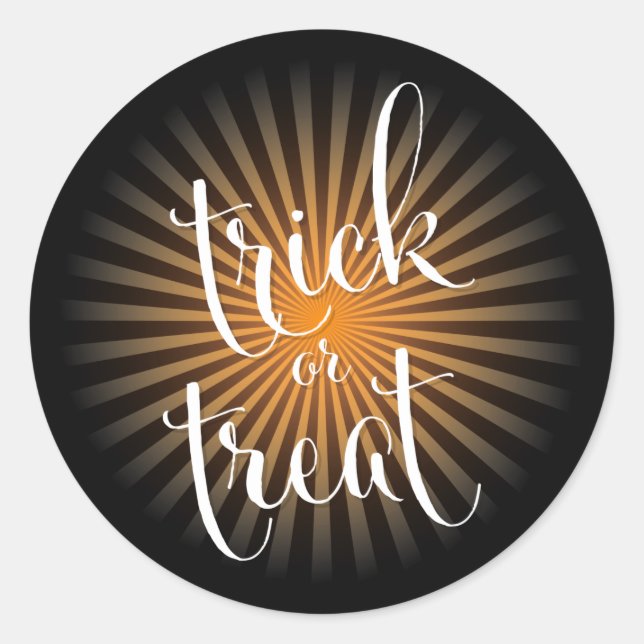 Sticker Rond Tricoter ou traiter Halloween Typographie moderne (Devant)