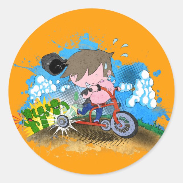 Sticker Rond Tricycle (Devant)