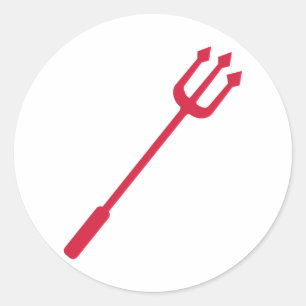 Sticker Rond Trident diable rouge