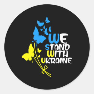 Sticker Rond Trident Ukraine Drapeau ukrainien Drapeau ukrainie