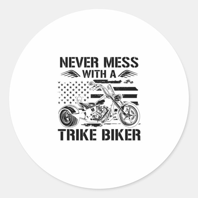 Sticker Rond Trike Sayings | Triker Trikes Biker Biking Gifts (Devant)