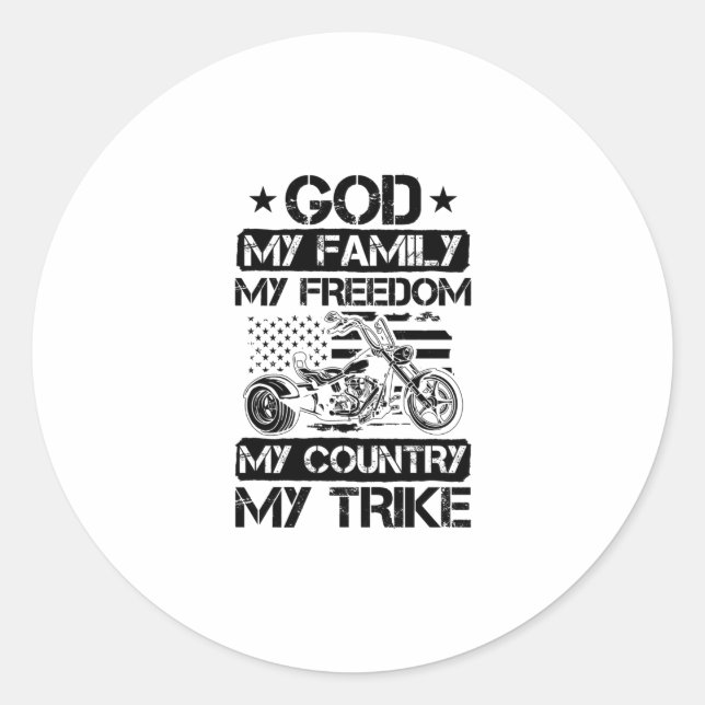 Sticker Rond Triker Sayings | Trikes Trike Biking Hobby Gifts (Devant)