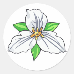 Sticker Rond Trillium Flower
