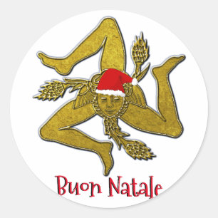 Sticker Rond Trinacria de Noël sicilien