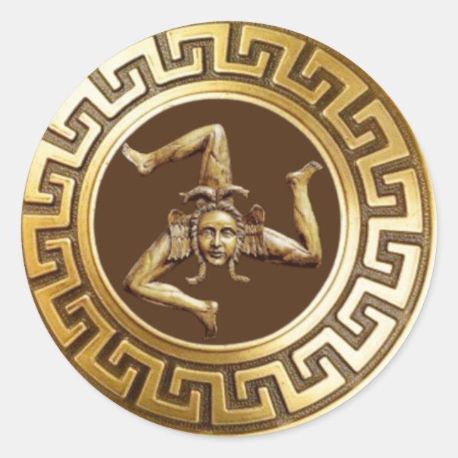 Sticker Rond Trinacrie de Sicile (Bronze) (Devant)