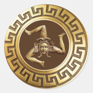 Sticker Rond Trinacrie de Sicile (Bronze)