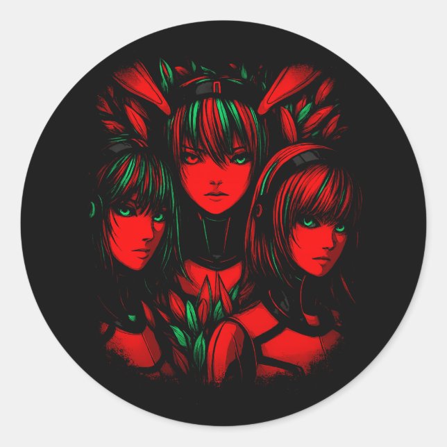 Sticker Rond Trinité cramoisie (Devant)