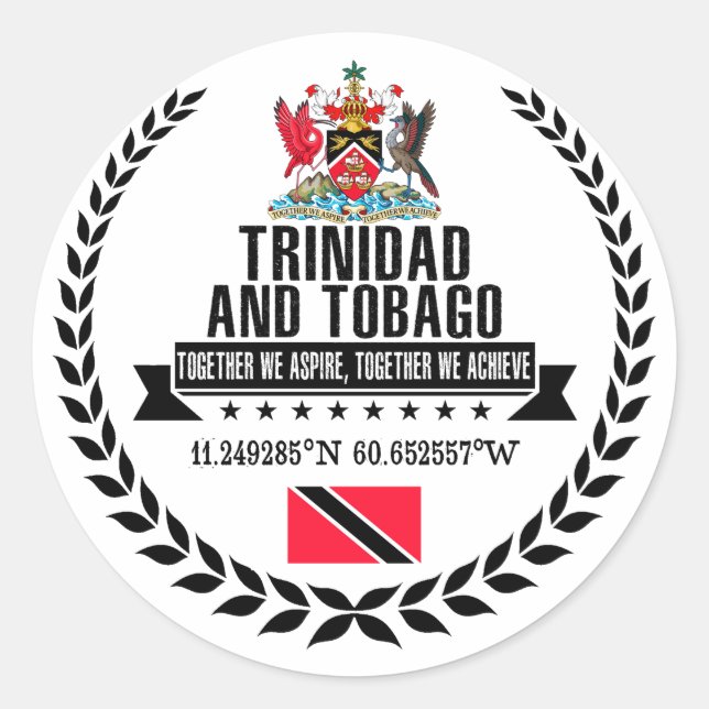 Sticker Rond Trinité-et-Tobago (Devant)