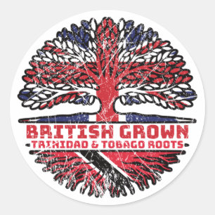 Sticker Rond Trinité-et-Tobago Royaume-Uni British Tree