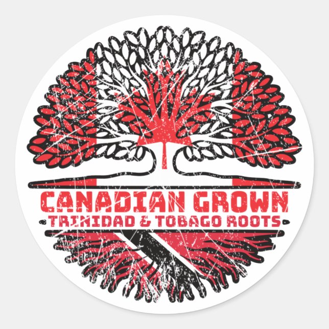 Sticker Rond Trinité-et-Tobago Trinidadien Canada (Devant)